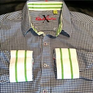 Robert Graham X Men’s Shirt Large Blue Gingham